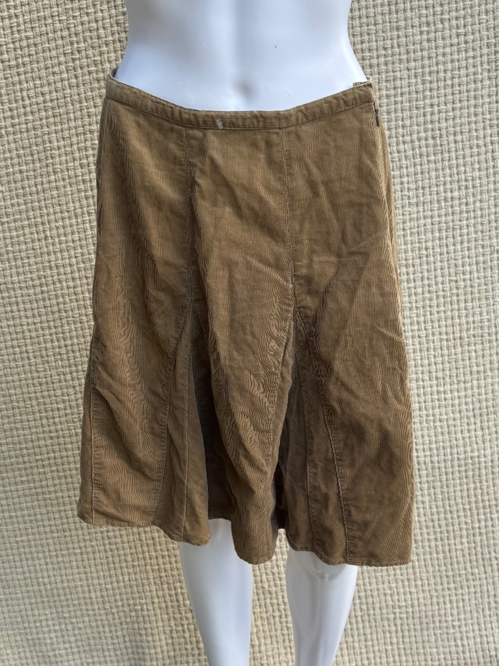 Vintage Y2K Academia Indie Western Corduroy Brown Skirt (8)